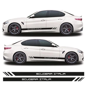 Pegatinas de vinilo Scuderia Italia a rayas laterales inferiores para Alfa Romeo Giulia - Imagen 1 de 4