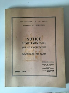 notice complémentaire sur le ravalement des immeubles de Paris 1963 - Imagen 1 de 8