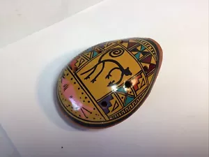 Fischietto viso peruviano vintage fatto a mano da collezione divertimento unico - Foto 1 di 4