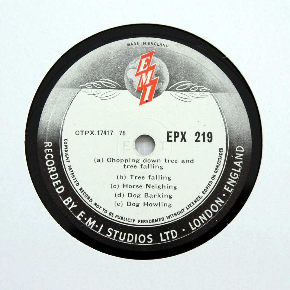 EMI SOUND EFFECTS LIBRARY "Chopping Down Tree" (E+) 12" EPX-219 [78 RPM] - Image 1 of 1