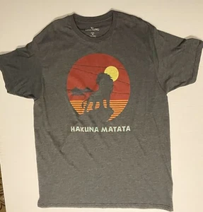 Disney The Lion King Hakuna Matata Simba Graphic T-Shirt XL Gray - Picture 1 of 8