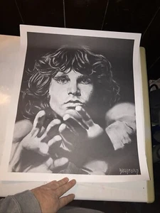 Vintage Bradford Jim Morrison Drawing Poster Art The Doors Rock 20”x 24” - Picture 1 of 9