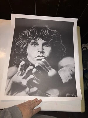 Vintage Bradford Jim Morrison Drawing Poster Art The Doors Rock 20”x 24” - Image 1 of 4