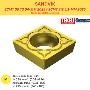 10 x SANDVIK SCMT 09T304-MM 2025 Edelstahl !NEU, mit Rechnung! - Picture 1 of 4