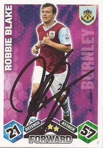 ROBBIE BLAKE SIGNED BURNLEY 2009/2010 MATCH ATTAX TRADING CARD+COA - Picture 1 of 1