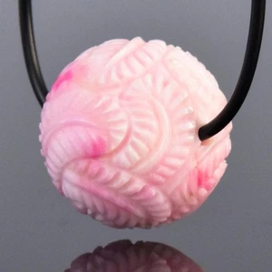 14,17 mm intagliato rosa naturale conchiglia felce foglia design perline forate 4,09 g - Foto 1 di 14