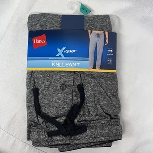 Hanes Mens X-Temp Solid Knit Pajama Pants Pockets Charcoal Grey Size XL - Picture 1 of 5