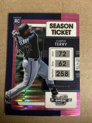 2022 Panini Chronicles Curtis Terry #13 Contenders Optic Pink Pulsar Prizm Twins - Image 1 of 2