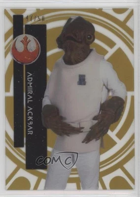 2015 Topps Star Wars High Tek Form 1 Gold Rainbow 47/50 Admiral Ackbar #16 0n8h - Image 1 of 3