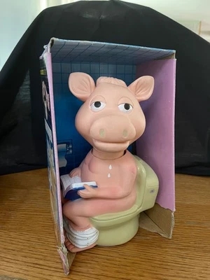 Vintage Obnoxious Potty Pig with Box Storage Wear On Box Gag Gift Tested Working - Image 1 of 3