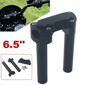 Elevador recto de 6,5" con abrazadera superior de 1" ajuste Harley-Dyna Wide Road Glide Softail CNC - Imagen 1 de 9