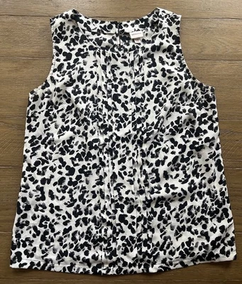 Blusa Merona grande sin mangas para mujer - 100 % poliéster - blanco y negro Foto 1 de 4