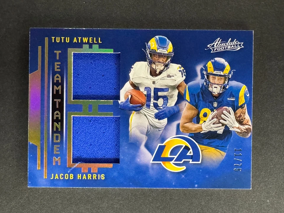 Tutu Atwell Jacob Harris 2021 Panini Absolute Team Tandem Patch /75 #TTM-LAR - Image 1 of 2