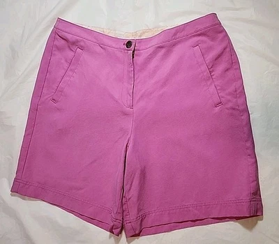 Шорты женские Tommy Bahama розовые 100% шелк бермуды размер 8 прибрежные высокая посадка опрятные - Изображение 1 из 4