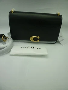 Coach Bandit Schultertasche schwarz Kalbsleder mit goldenen Beschlägen CC416 neu neu neu mit Etikett - Bild 1 von 24