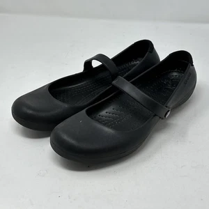 Crocs Alice Mary Jane Slip On Shoes Women’s Size 9 Black Slip Resistant Flats - Picture 1 of 12