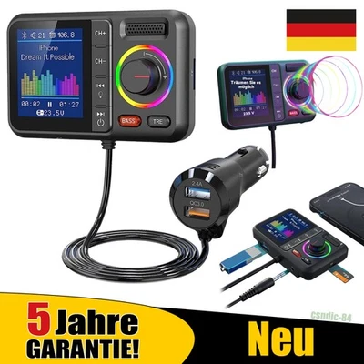FM Transmitter Bluetooth 5.0KFZ Dual USB Auto Ladegerät für Handy Radio Adapter~ - Bild 1 von 4