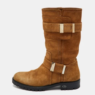 Botas Dior Marrón Gamuza Hasta la Media Pantorrilla Talla 35 Foto 1 de 4