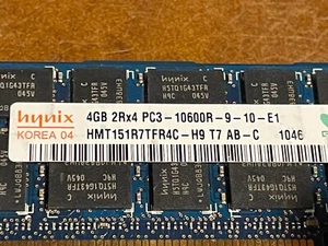 1x 4GB Hynix HMT151R7TFR4C-H9 2Rx4 PC3-10600R ECC Server Memory Ram - Picture 1 of 1