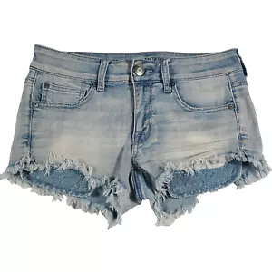 American Eagle Shorts Damengröße 6 Super Stretch mittelhoher Bund Shortie blau Denim - Bild 1 von 10