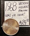 1968 Vatican City 500 Lire Paul Vi World Silver Coin. Enn Coins