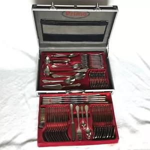 Prima Cutlery Canteen 84 pc Stainless Steel Lockable Briefcase 12 Place Setting - Picture 1 of 24