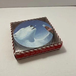 Coca - Cola Set Of 12 Coasters Polar Bear C. R. Gibsons - Picture 1 of 5