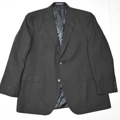 Dockers 44L Black Hopsack Brass Button Mens Blazer Suit Jacket Sport Coat - Image 1 of 4