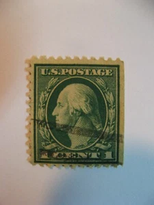 ERROR WASHINGTON 1 CENT STAMP W/SHIFTED PRINTING ON BACK SIDE/XF/NH/OG/RARE. - Picture 1 of 9