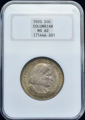 1893 COLUMBIAN EXPOSITION COMMEMORATIVE HALF DOLLAR NGC MS 62 #H246 - Image 1 of 2