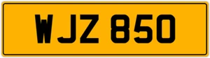 WJZ 850 W 3X3 DATELESS PRIVATE NUMBER PLATE WILL WIL WENDY WES WALT WAYNE WOLF - Picture 1 of 1