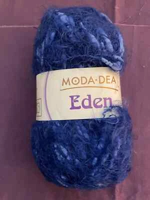 Moda Dea EDEN - Bulky weight 100% Nylon Eyelash yarn color 5885 Paradise (blue) - Image 1 of 3