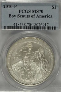 2010 P Boy Scouts of America Commemorative Silver Dollar PCGS MS70 - Picture 1 of 3