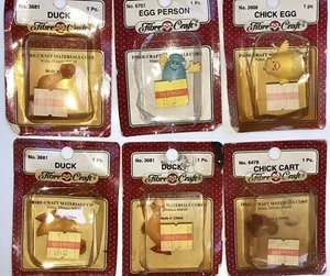 Lote De Colección Fibra-Artesanía Miniatura Pollito Huevo Gente Pato Casa de Muñecas 6 Piezas Nuevo de Lote Antiguo Pascua - Imagen 1 de 9