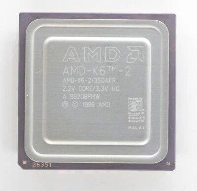 Socket 7 CPU - AMD K6-2 350MHz - AMD-K6-2/350AFR - TESTED - Image 1 of 2