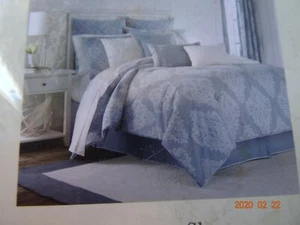 New Package Piper & Wright European Sham Ansonia Indigo Blue Whites 100% cotton - Picture 1 of 8