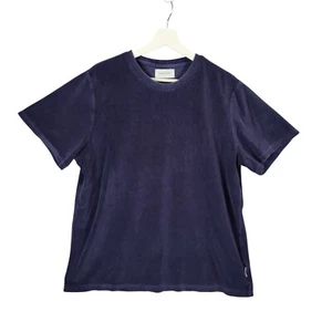 Ovadia & Sons Terry Cloth Navy Short Sleeve Top Luxe Casual Stretchy Mens XL - Picture 1 of 7