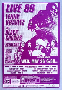 BLACK CROWES/LENNY KRAVITZ/EVERLAST Live '99 Tour E-Centre Konzert Handzettel - Bild 1 von 4