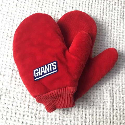 Vintage 80s New York Giants NFL Stadium Mittens Winter Gloves Adult OSFA Warm Up Cover