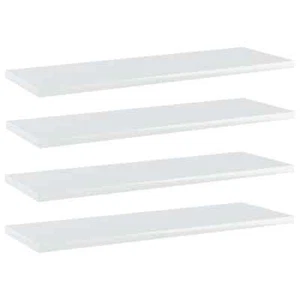 vidaXL Bookshelf Boards 4 pcs High Gloss White 60x20x1.5 cm Engineered Wood - Picture 1 of 5
