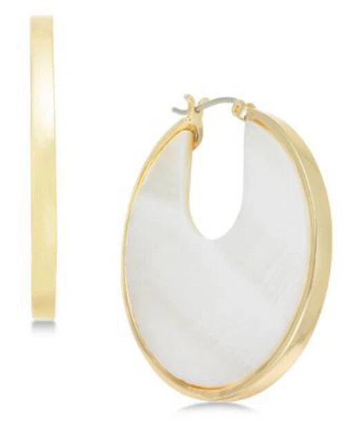 New Alfani Gold Stone Hoop Earrings $30.00 - Image 1 of 2