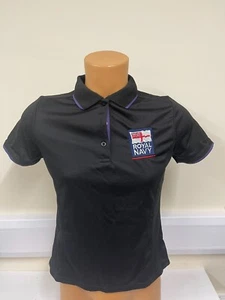 CLEARANCE: Royal Navy embroidered SPORTS Polo - Black/Purple Small - Picture 1 of 1