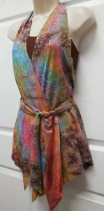 Silver Foiled chld/ladies Nutmeg brown tiedye Dance costume over 100 availalble - Picture 1 of 10