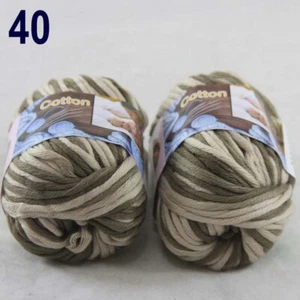 Sale 2Ballsx50g Super Soft Cotton Chunky Super Bulky Blanket Knitting Yarn 40 - Picture 1 of 24