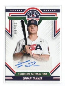 2022 Panini USA Baseball Stars & Stripes Logan Tanner AUTOGRAPH #/399 ROOKIE - Picture 1 of 1