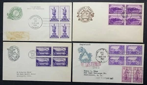 Bloque de 4 emisiones territoriales FDC #799-802 EE. UU. Casa de Farnam 2º año. - Imagen 1 de 10