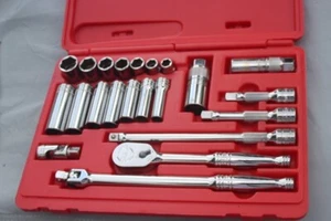 22 Piece Snap On 3/8” Ratchet Socket Set - Picture 1 of 3