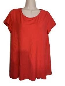 Top túnica naranja manga corta mezcla algodón talla XL 18 LANDS' END - Imagen 1 de 6