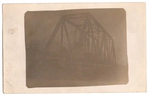 Postal de Folsomville, Indiana 1910 RPPC, escena de puente - Imagen 1 de 2