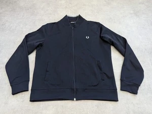 Fred Perry Sweatshirt Herren L Navy Trainingsjacke Zip Logo Mod Retro Classic Preppy - Bild 1 von 8